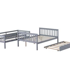 Detachable Twin Over Full Bunk Bed With Trundle, Convertible Ladder And Guardrail 20 Detachable Twin Over Full Bunk Bed With Trundle, Convertible Ladder And Guardrail