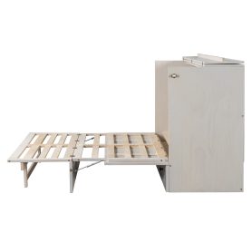 Full Size Murphy Bed with Large Drawers & USB Ports