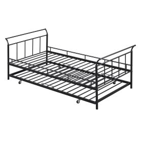 Twin Size Metal Daybed with Curved Handle Design and Twin Size Trundle 20 Twin Size Metal Daybed with Curved Handle Design and Twin Size Trundle
