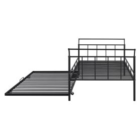 Twin Size Metal Daybed with Curved Handle Design and Twin Size Trundle 22 Twin Size Metal Daybed with Curved Handle Design and Twin Size Trundle