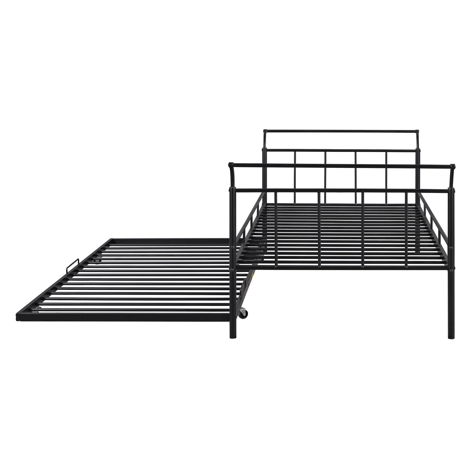 Twin Size Metal Daybed with Curved Handle Design and Twin Size Trundle 8 Twin Size Metal Daybed with Curved Handle Design and Twin Size Trundle
