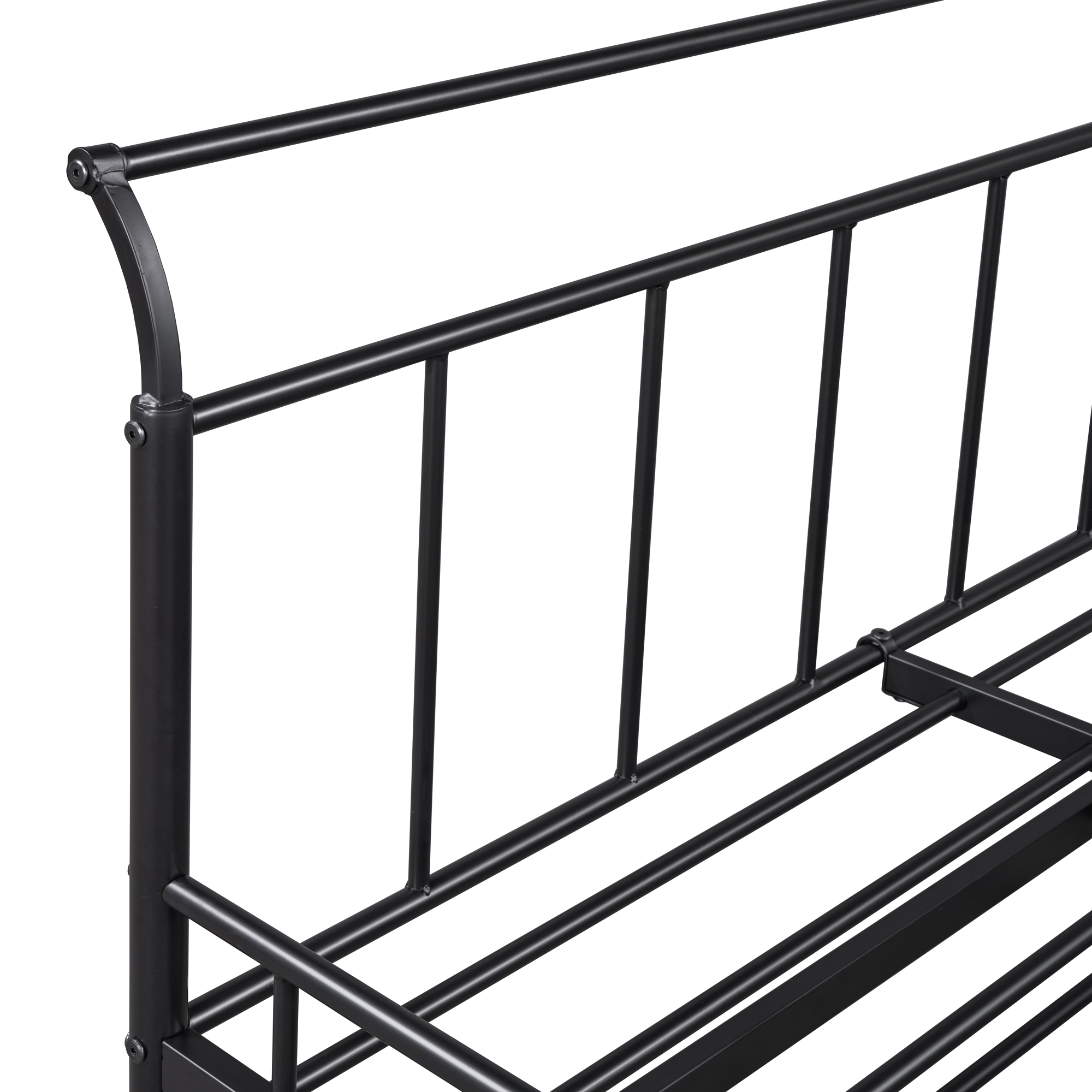 Twin Size Metal Daybed with Curved Handle Design and Twin Size Trundle 11 Twin Size Metal Daybed with Curved Handle Design and Twin Size Trundle