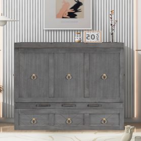 Full Size Murphy Bed with USB Port and a Large Drawer 48 Full Size Murphy Bed with USB Port and a Large Drawer