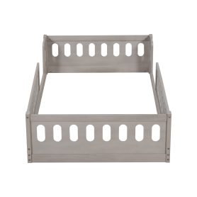 Wood Twin Size Upholstered Platform Bed with Guardrail 36 Wood Twin Size Upholstered Platform Bed with Guardrail