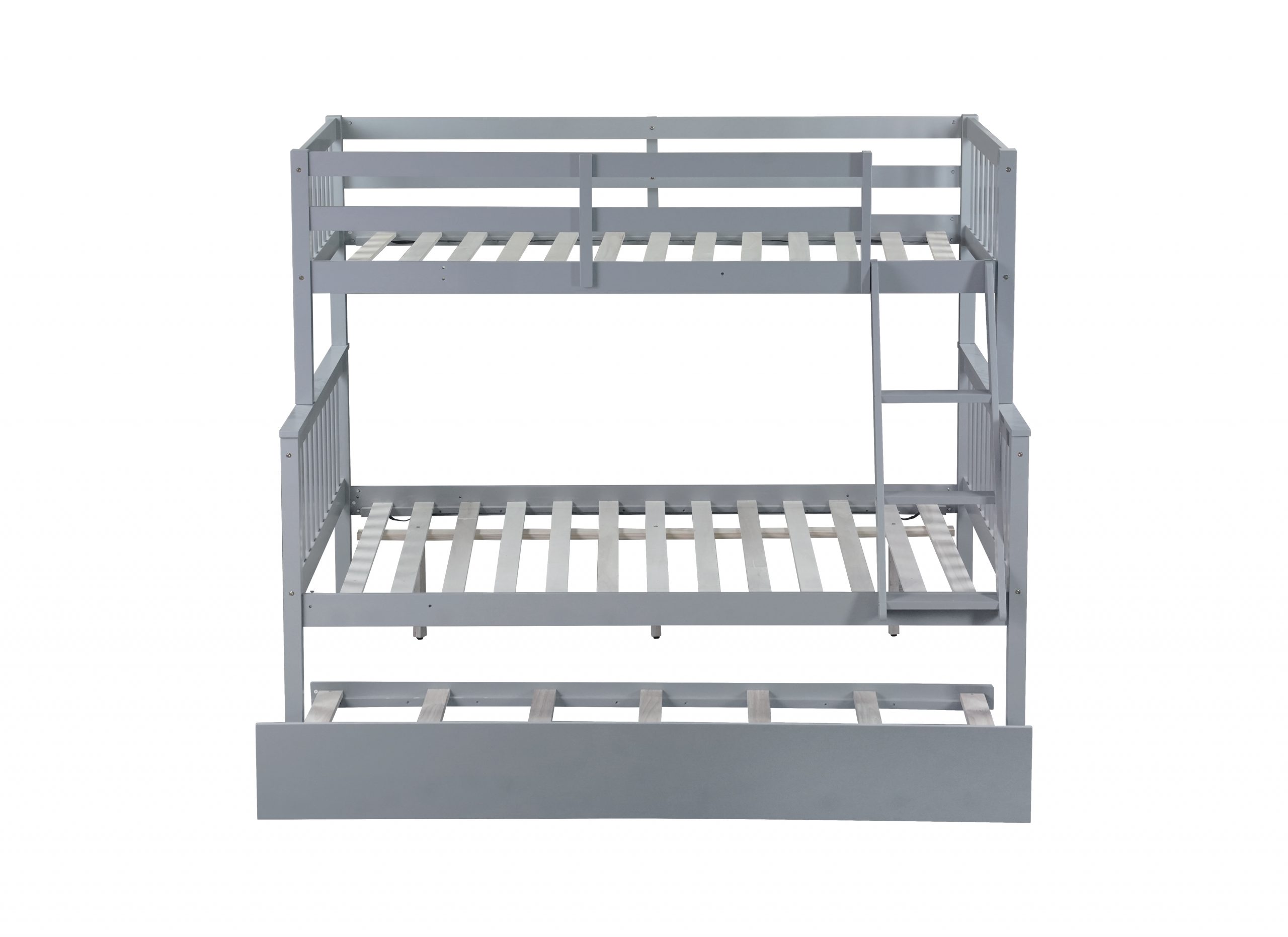 Detachable Twin Over Full Bunk Bed With Trundle, Convertible Ladder And Guardrail 14 Detachable Twin Over Full Bunk Bed With Trundle, Convertible Ladder And Guardrail