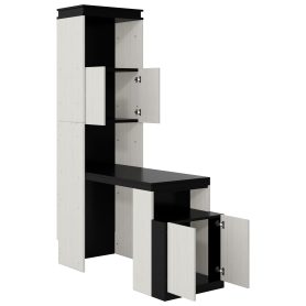 Full Size Murphy Bed with Desk, Storage Shelves and Cabinets