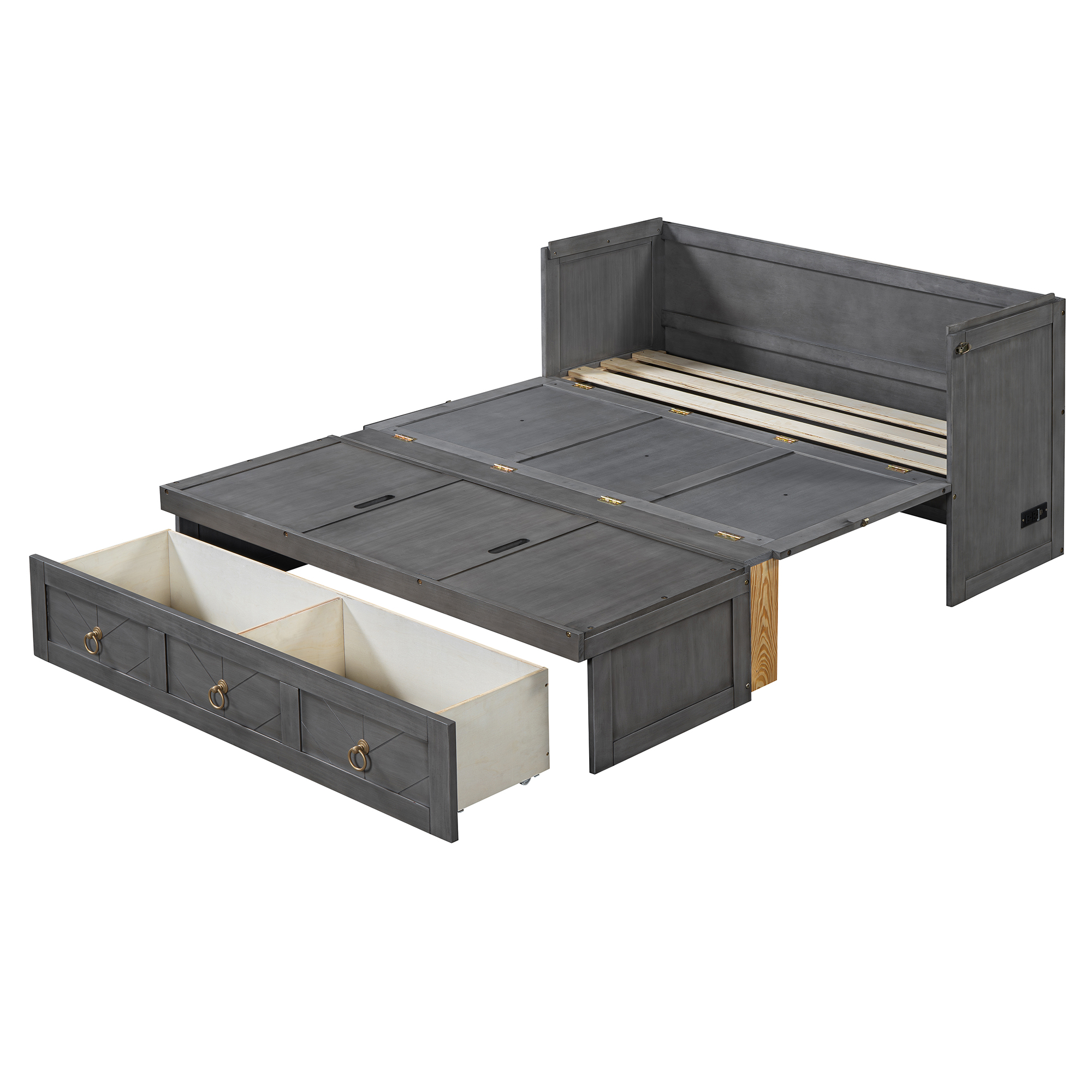 Full Size Murphy Bed with USB Port and a Large Drawer 10 Full Size Murphy Bed with USB Port and a Large Drawer