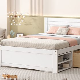 Full Size Platform Bed With Drawer And Two Shelves 36 Full Size Platform Bed With Drawer And Two Shelves