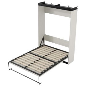 Full Size Murphy Bed with Desk, Storage Shelves and Cabinets