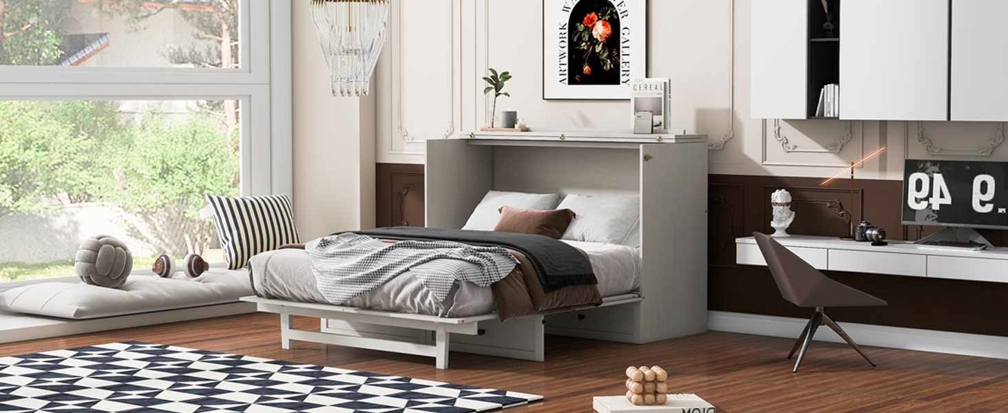 Queen Size Murphy Bed with Large Drawers & USB Ports 28 Queen Size Murphy Bed with Large Drawers & USB Ports