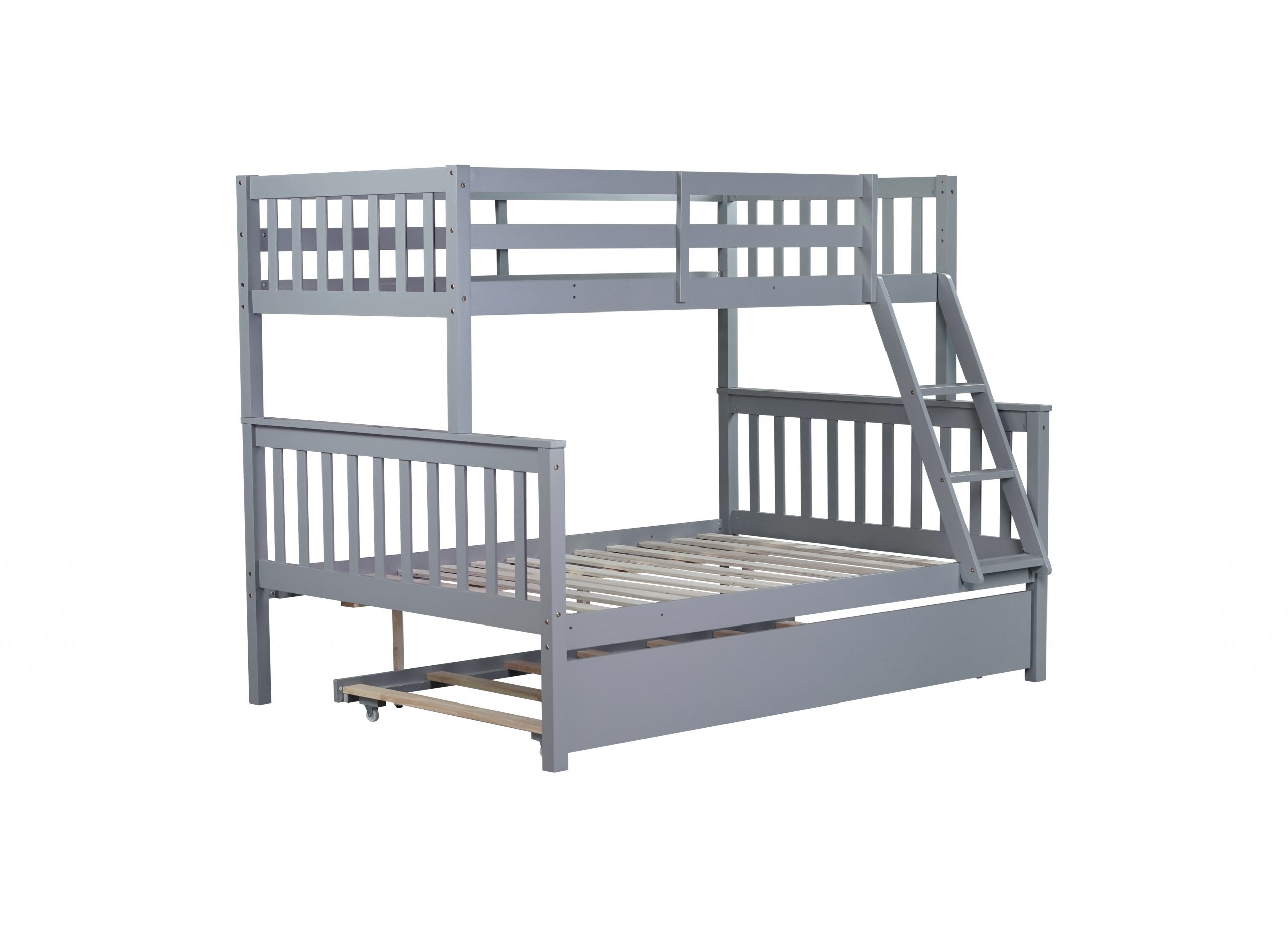 Detachable Twin Over Full Bunk Bed With Trundle, Convertible Ladder And Guardrail 13 Detachable Twin Over Full Bunk Bed With Trundle, Convertible Ladder And Guardrail