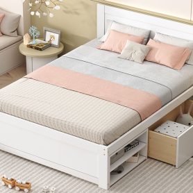Full Size Platform Bed With Drawer And Two Shelves 35 Full Size Platform Bed With Drawer And Two Shelves