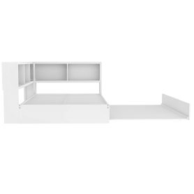 Metal Full Size Daybed with Trundle, Storage Cabinets and USB Ports