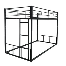 Metal Low Twin Over Twin Bunk with Guardrail