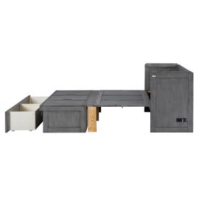 Full Size Murphy Bed with USB Port and a Large Drawer 40 Full Size Murphy Bed with USB Port and a Large Drawer