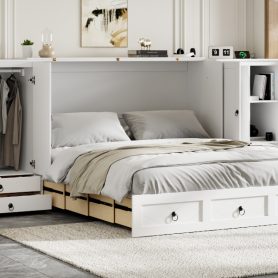 Queen Size Murphy Bed with USB Port, Little Wardrobes and Drawers