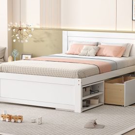 Full Size Platform Bed With Drawer And Two Shelves 31 Full Size Platform Bed With Drawer And Two Shelves
