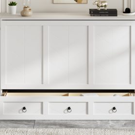 Queen Size Murphy Bed with USB Port, Little Wardrobes and Drawers