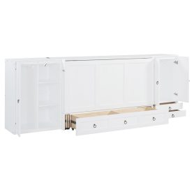 Queen Size Murphy Bed with USB Port, Little Wardrobes and Drawers