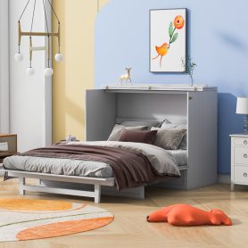 Full Size Murphy Bed with Large Drawers & USB Ports