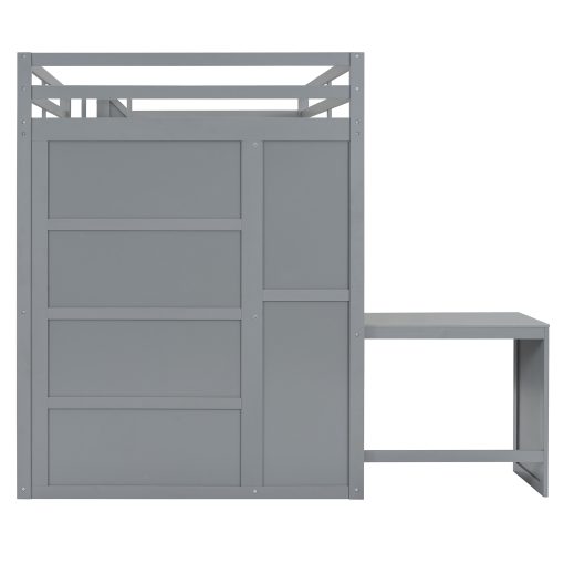 Full Size Bunk Bed With Wardrobe, Desk And Shelves