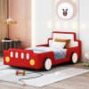 Twin Size Race Car-Shaped Platform Bed with Wheels
