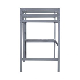Twin High Loft Bed With Safety Guardrail, Built-in Desk, Ladder