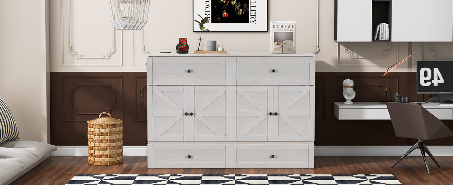 Queen Size Murphy Bed with Large Drawers & USB Ports 27 Queen Size Murphy Bed with Large Drawers & USB Ports