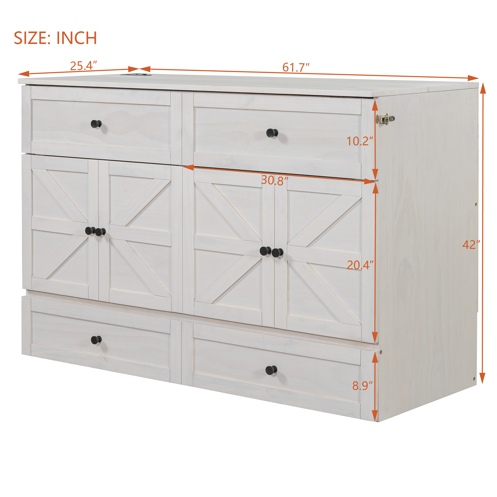 Queen Size Murphy Bed with Large Drawers & USB Ports 6 Queen Size Murphy Bed with Large Drawers & USB Ports