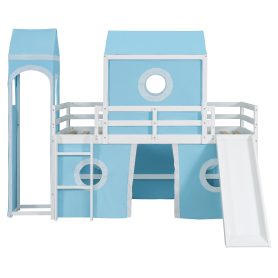 Twin Size Loft Bed with Slide, Tent and Tower 25 Twin Size Loft Bed with Slide, Tent and Tower