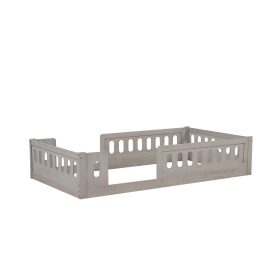 Wood Twin Size Upholstered Platform Bed with Guardrail 37 Wood Twin Size Upholstered Platform Bed with Guardrail