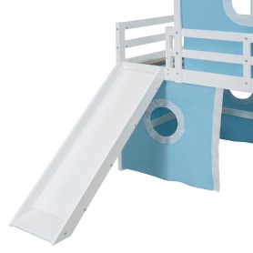 Twin Size Loft Bed with Slide, Tent and Tower 33 Twin Size Loft Bed with Slide, Tent and Tower