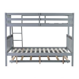 Detachable Twin Over Full Bunk Bed With Trundle, Convertible Ladder And Guardrail 16 Detachable Twin Over Full Bunk Bed With Trundle, Convertible Ladder And Guardrail