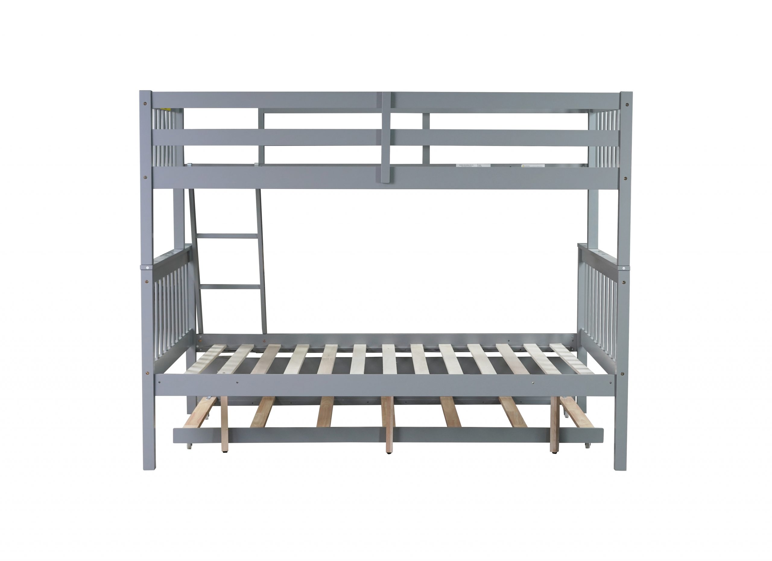 Detachable Twin Over Full Bunk Bed With Trundle, Convertible Ladder And Guardrail 5 Detachable Twin Over Full Bunk Bed With Trundle, Convertible Ladder And Guardrail