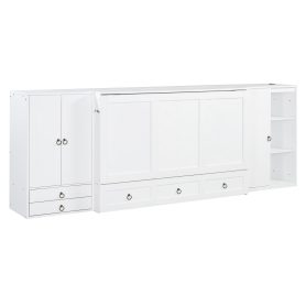 Queen Size Murphy Bed with USB Port, Little Wardrobes and Drawers