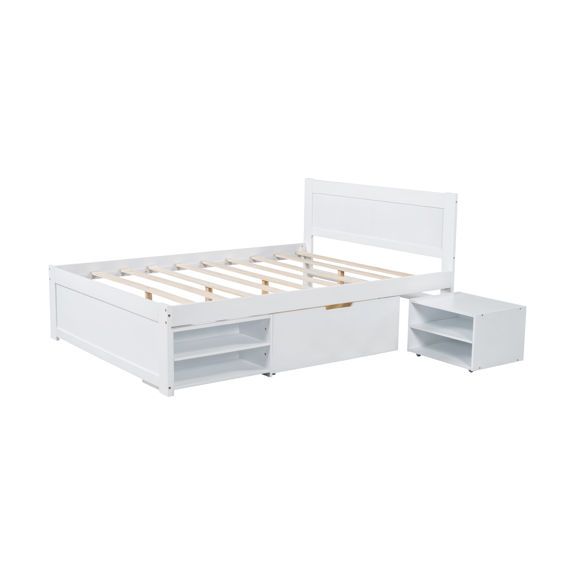 Full Size Platform Bed With Drawer And Two Shelves 19 Full Size Platform Bed With Drawer And Two Shelves