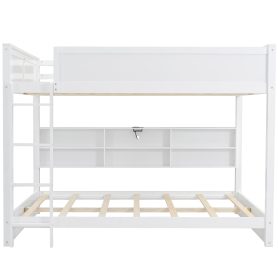 Queen over Queen Bunk Bed with Storage Cabinets and USB Ports 38 Queen over Queen Bunk Bed with Storage Cabinets and USB Ports