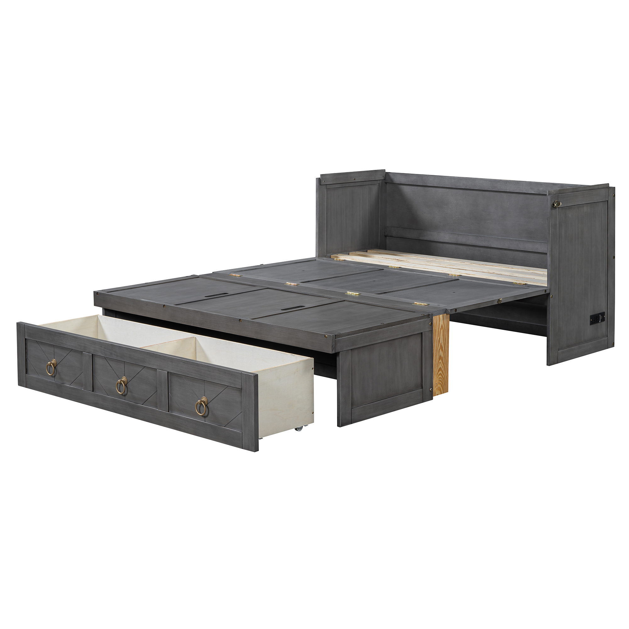 Full Size Murphy Bed with USB Port and a Large Drawer 9 Full Size Murphy Bed with USB Port and a Large Drawer