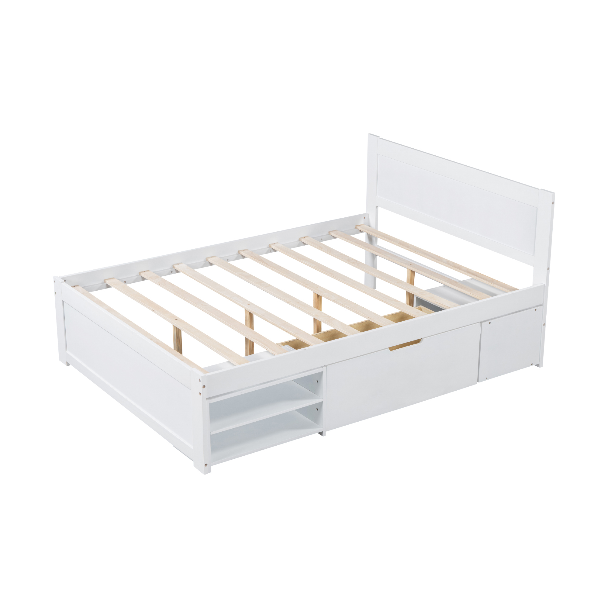 Full Size Platform Bed With Drawer And Two Shelves 21 Full Size Platform Bed With Drawer And Two Shelves