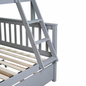 Detachable Twin Over Full Bunk Bed With Trundle, Convertible Ladder And Guardrail 17 Detachable Twin Over Full Bunk Bed With Trundle, Convertible Ladder And Guardrail