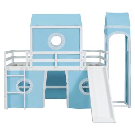 Twin Size Loft Bed with Slide, Tent and Tower 28 Twin Size Loft Bed with Slide, Tent and Tower