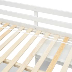 Full Size High Loft Bed with Desk, Storage Shelves and Drawers, Built-in Ladder 43 Full Size High Loft Bed with Desk, Storage Shelves and Drawers, Built-in Ladder