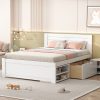 Full Size Platform Bed With Drawer And Two Shelves 2 Full Size Platform Bed With Drawer And Two Shelves