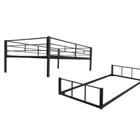 Metal Low Twin Over Twin Bunk with Guardrail