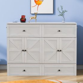 Full Size Murphy Bed with Large Drawers & USB Ports