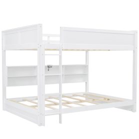 Queen over Queen Bunk Bed with Storage Cabinets and USB Ports 37 Queen over Queen Bunk Bed with Storage Cabinets and USB Ports