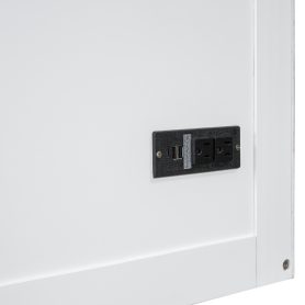 Full Size Murphy Bed with USB Ports, Large Drawers and Metal Handles