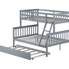 Detachable Twin Over Full Bunk Bed With Trundle, Convertible Ladder And Guardrail 22 Detachable Twin Over Full Bunk Bed With Trundle, Convertible Ladder And Guardrail