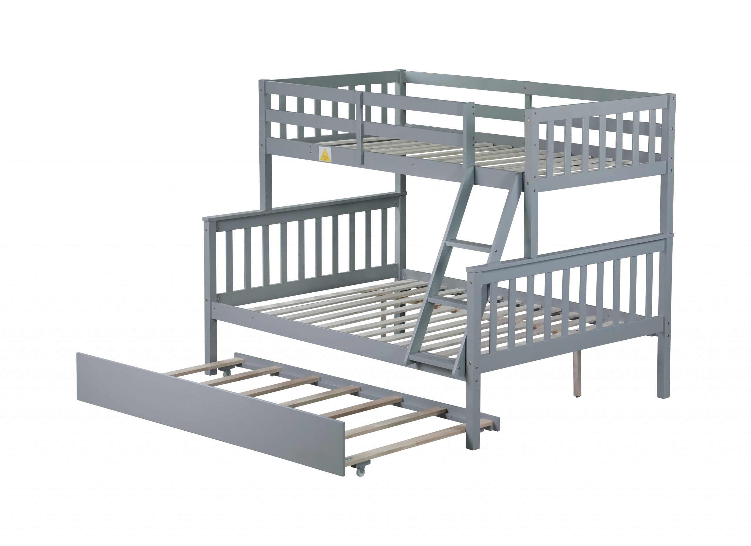 Detachable Twin Over Full Bunk Bed With Trundle, Convertible Ladder And Guardrail 11 Detachable Twin Over Full Bunk Bed With Trundle, Convertible Ladder And Guardrail