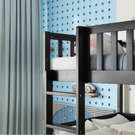 Detachable Twin Size Triple Bunk Bed With Ladders, Guardrails